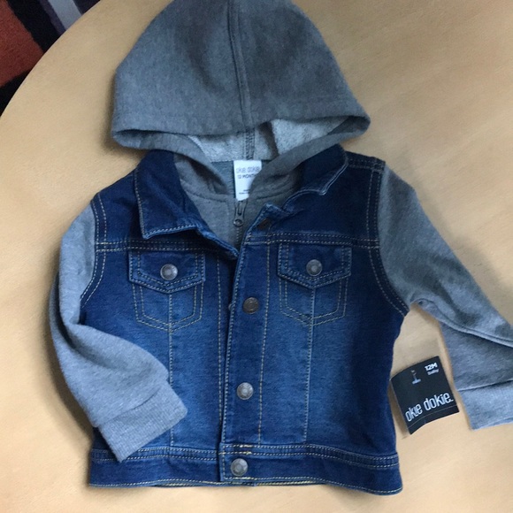 okie dokie Other - Denim layered hoodie 12 months NWT